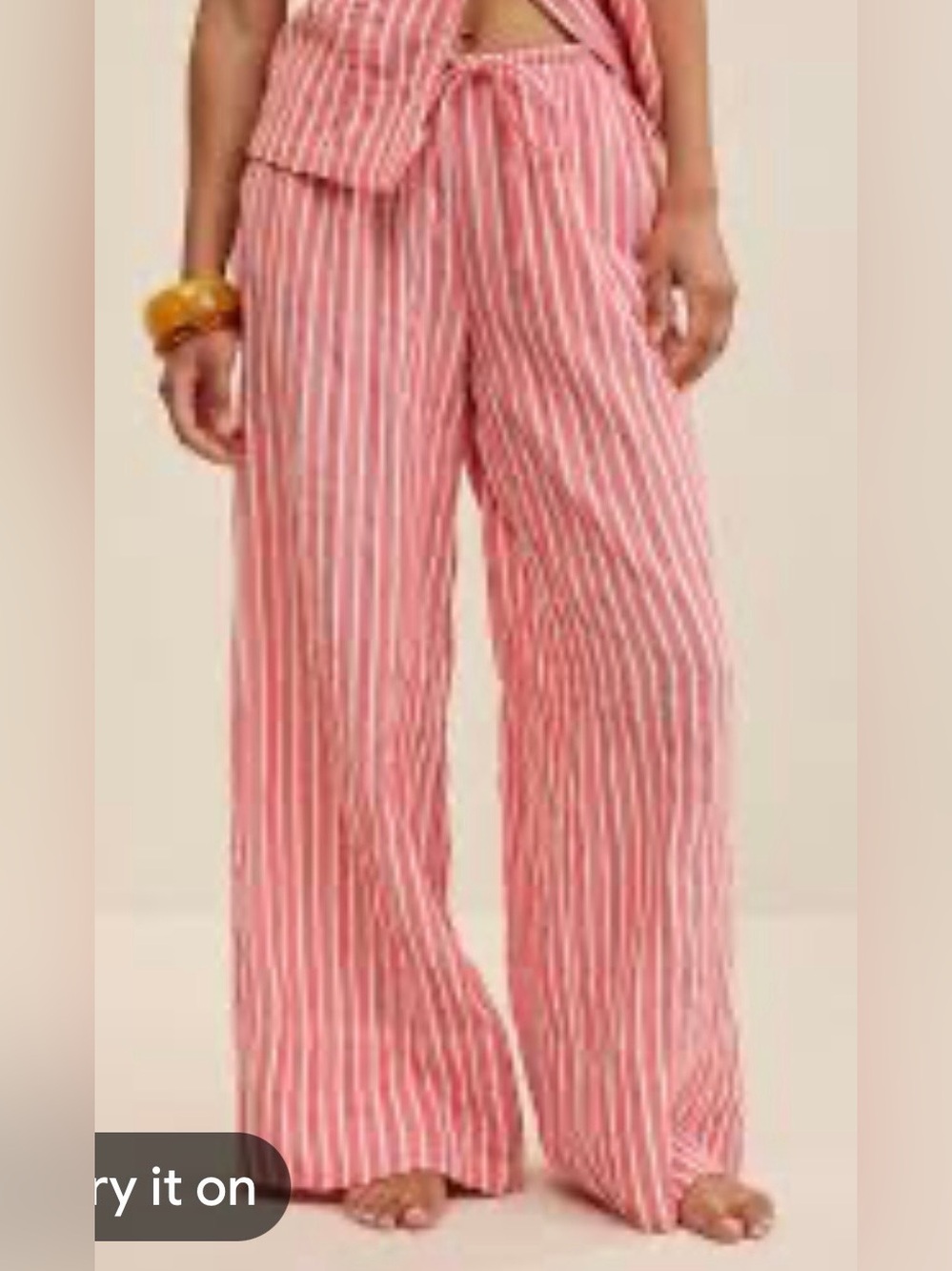 Striped Aerie Wide-Leg Lounge Pants
